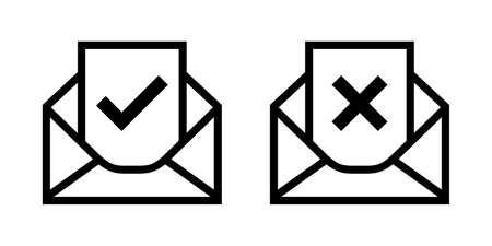 envelope with a document on a white backgroundのイラスト素材