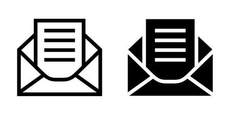 envelope with a document on a white backgroundのイラスト素材