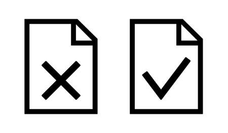 document rejected and approved iconのイラスト素材