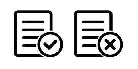 document rejected and approved iconのイラスト素材
