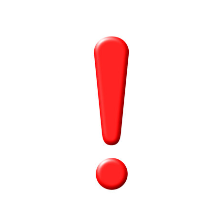 red exclamation mark on white backgroundのイラスト素材