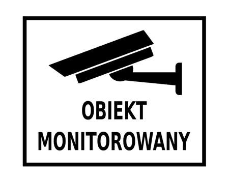 monitored object sign on a white backgroundのイラスト素材