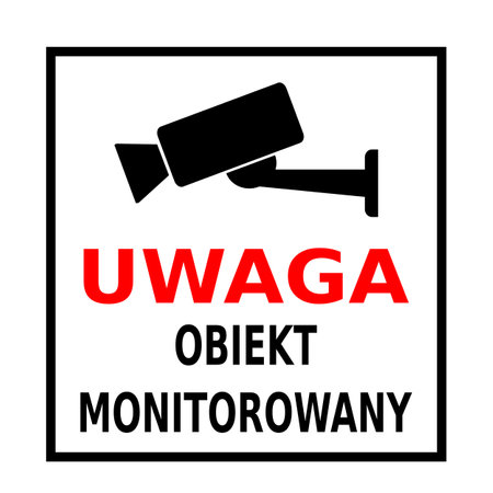 monitored object sign on a white backgroundのイラスト素材