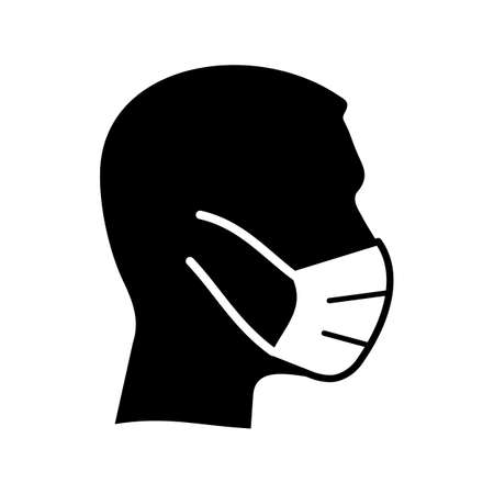 medical mask on the faceのイラスト素材