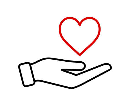 heart in hand iconのイラスト素材