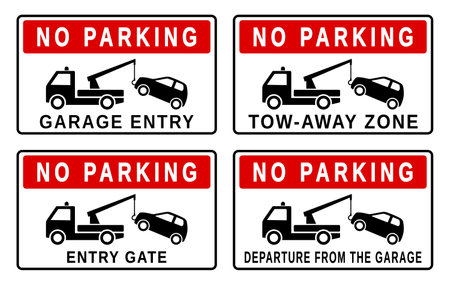 no parking - sign on a white backgroundのイラスト素材