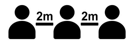 maintaining a social distance of 2 meters