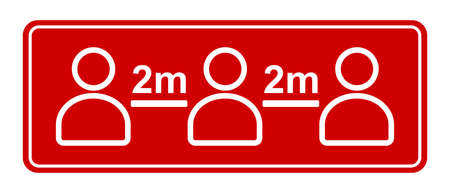 maintaining a social distance of 2 metersのイラスト素材
