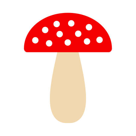 mushroom icon on white backgroundのイラスト素材