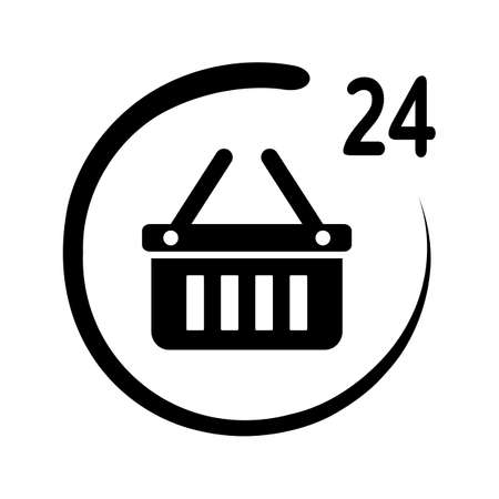 24/7 shop - icon on white backgroundのイラスト素材
