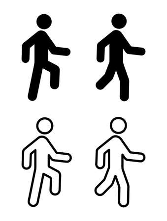 silhouette of a man in motion iconのイラスト素材