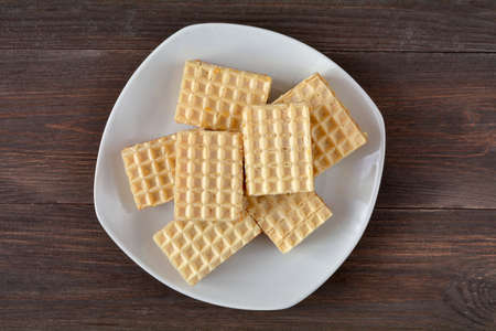 waffles layered with butterscotch