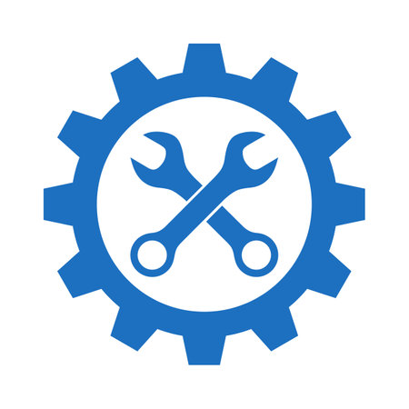 gear and wrench iconのイラスト素材
