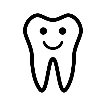 tooth icon on white backgroundのイラスト素材