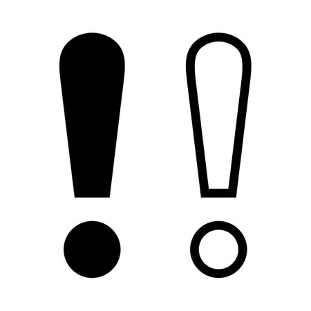 Exclamation mark and exclamation mark icon. Vector illustrationのイラスト素材