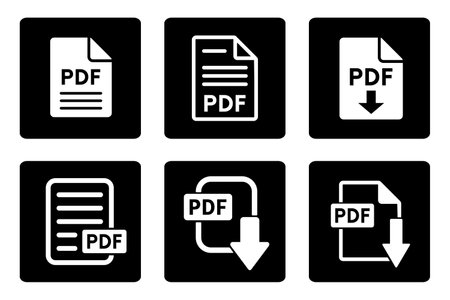 PDF file format icons set. Download pdf button. PDF file extension symbol.のイラスト素材