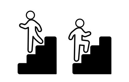 icon of a man on the stairsのイラスト素材
