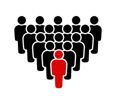 People crowd in heart shape vector illustration. Crowd of people icon.のイラスト素材