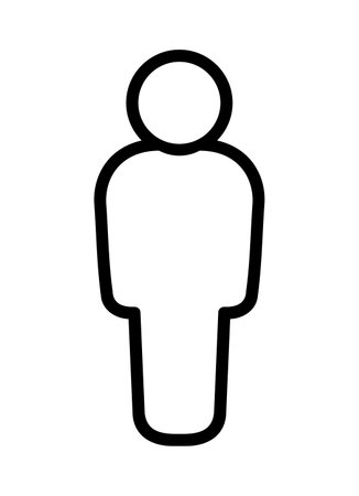 Man icon vector. A thin line sign. Isolated contour symbol illustrationのイラスト素材