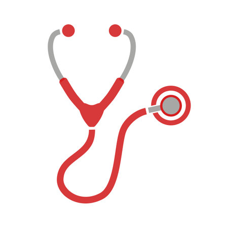 stethoscope medical symbol isolated icon vector illustration graphic design redのイラスト素材