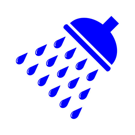 shower sign. Blue icon on white background. isolated.のイラスト素材