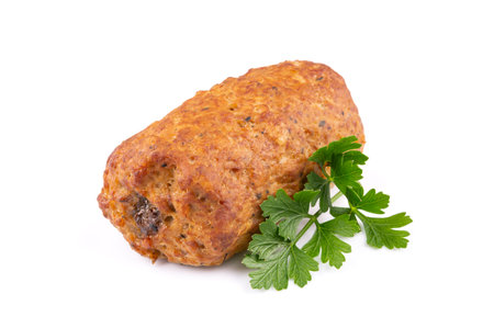 minced meat rolls on a white backgroundの写真素材