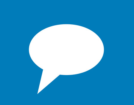 Speech bubble icon white isolated on blue background. Vector illustration.のイラスト素材