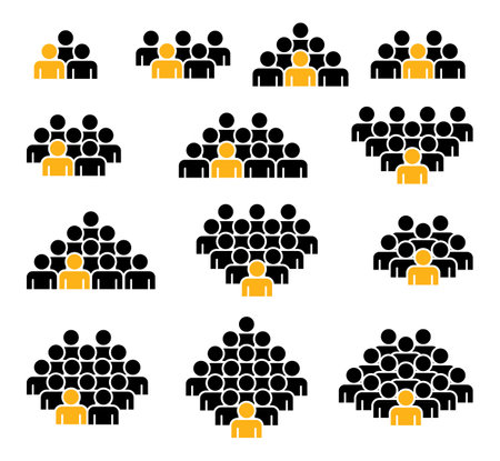 People icon set. Crowd symbol.のイラスト素材