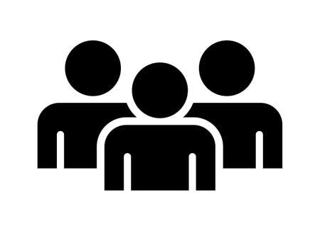 People icon, Teamwork solid vector illustration, pictogram isolated on white.のイラスト素材