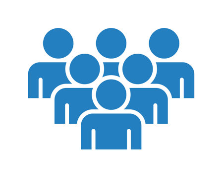 People icon. People symbol. Flat style. Blue on white background.のイラスト素材