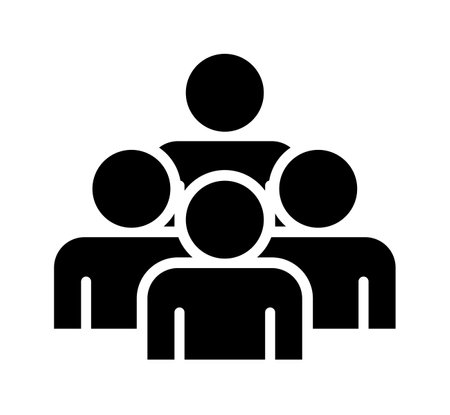 Teamwork icon, concept illustration, vector flat symbol, glyph sign.のイラスト素材