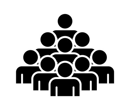 Teamwork black icon, concept illustration, vector flat symbol, glyph sign.のイラスト素材