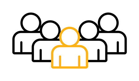 people avatars silhouettes isolated icon vector illustration design yellow and blackのイラスト素材