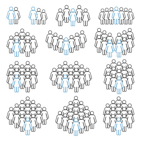 Crowd of people icon set. Crowd of people. Vector illustrationのイラスト素材