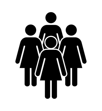 Family icon. Mother, father and child. Flat style vector illustration.のイラスト素材