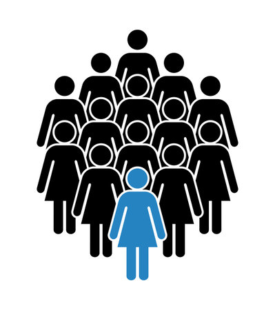 crowd of people avatars silhouette style icon design of Person profile social communication human user partnership member and figure theme Vector illustrationのイラスト素材