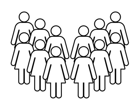 cute little girls with parents in frame circular icon vector illustration designのイラスト素材