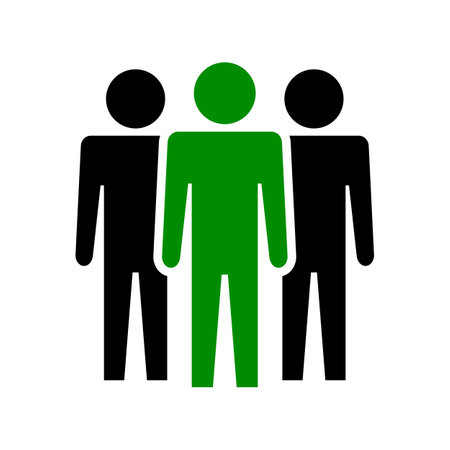 Teamwork sign illustration. Vector. Green icon on white background.のイラスト素材