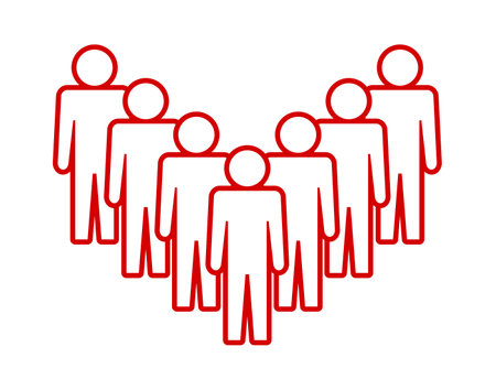 people avatars silhouettes isolated icon vector illustration design red lineのイラスト素材