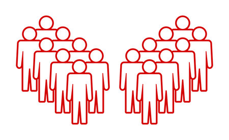 People icon. Group of people. Vector illustration. Red symbol.のイラスト素材