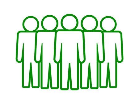 people avatars silhouettes isolated icon vector illustration design green colorのイラスト素材