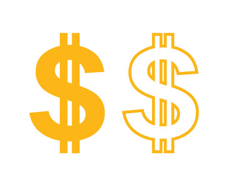 Dollar sign icon. USD currency symbol. Flat vector illustration.のイラスト素材