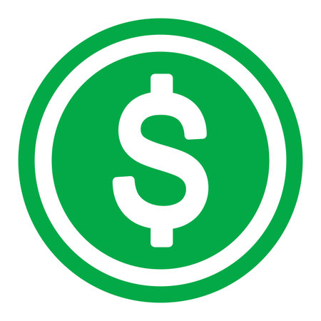 Dollar sign icon on white background. Vector illustration. Flat style.のイラスト素材