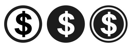 Dollar icon vector set. Dollar signs collection. Dollar symbol.のイラスト素材