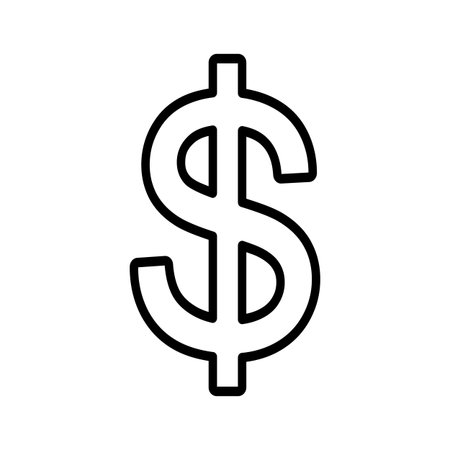 dollar symbol icon over white background, line style, vector ilustrationのイラスト素材
