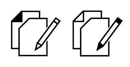 Pencil and paper icon vector. Pencil and paper symbol.のイラスト素材