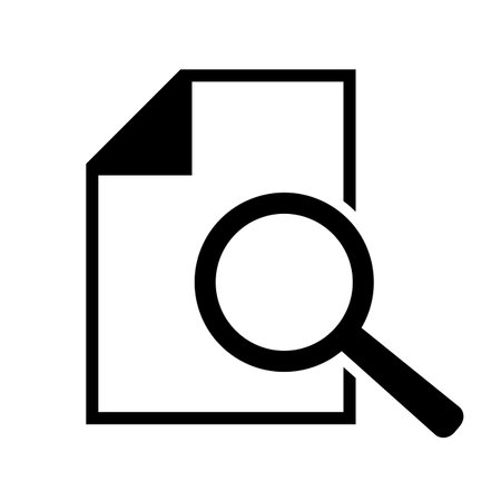 Search Icon Vector. Search File With Magnifying Glass Symbol In Trendy Flat Style.のイラスト素材
