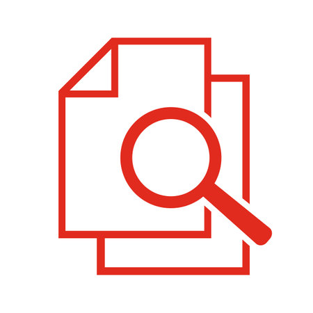 document with magnifying glass isolated icon vector illustration design red lineのイラスト素材