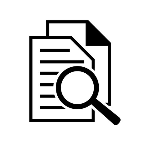 Search file icon, concept illustration, glyph symbol, vector flat sign.のイラスト素材