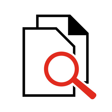 document with magnifying glass icon vector illustration design black and whiteのイラスト素材
